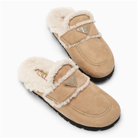 ciabatte pelose prada|Shearling Mules By Prada .